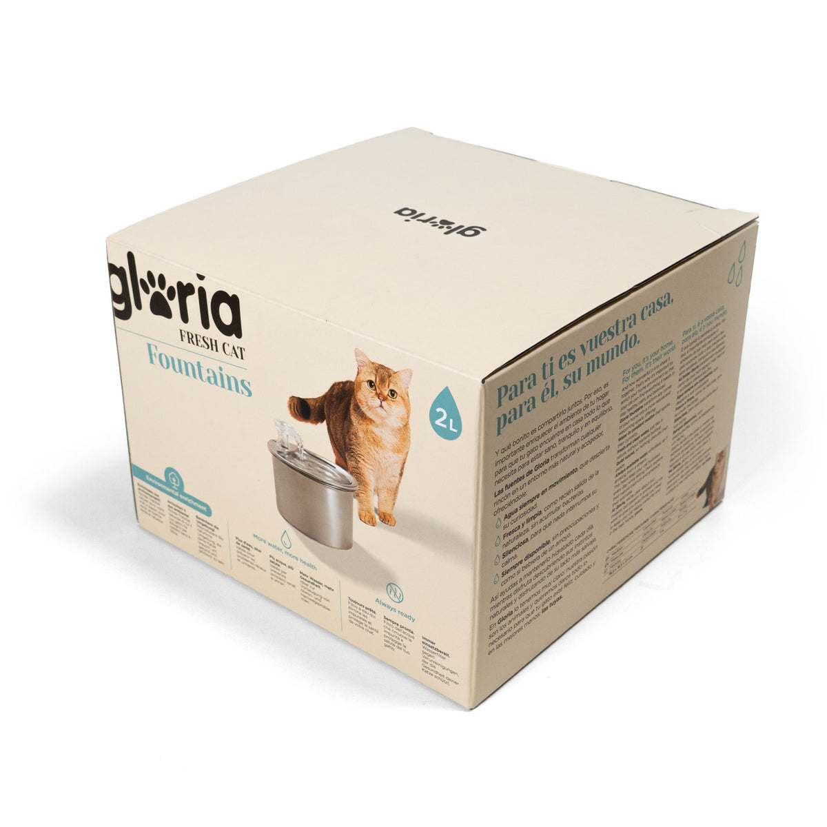 Fuente de Agua Acero Inoxidable para Gatos y Perros