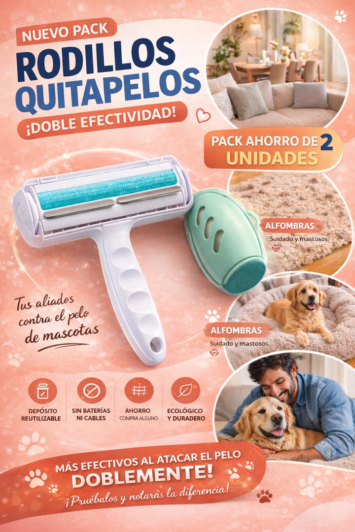 Pack Ahorro Dúo Mundohuellas — Rodillo Hogar + Mini Portátil 🔥